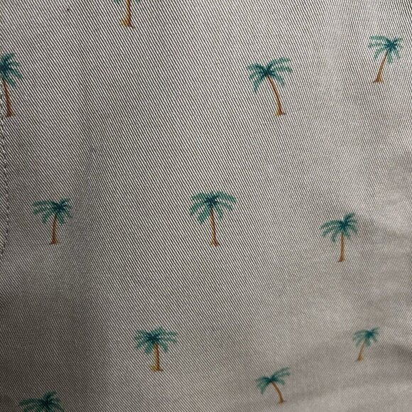 J. Crew Shorts Mens 32 Khaki Summer Re-Imagined Palm Trees Tan Chino 9" Inseam - Picture 4 of 9